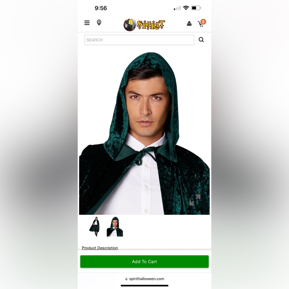 Velvet green cape/cloak